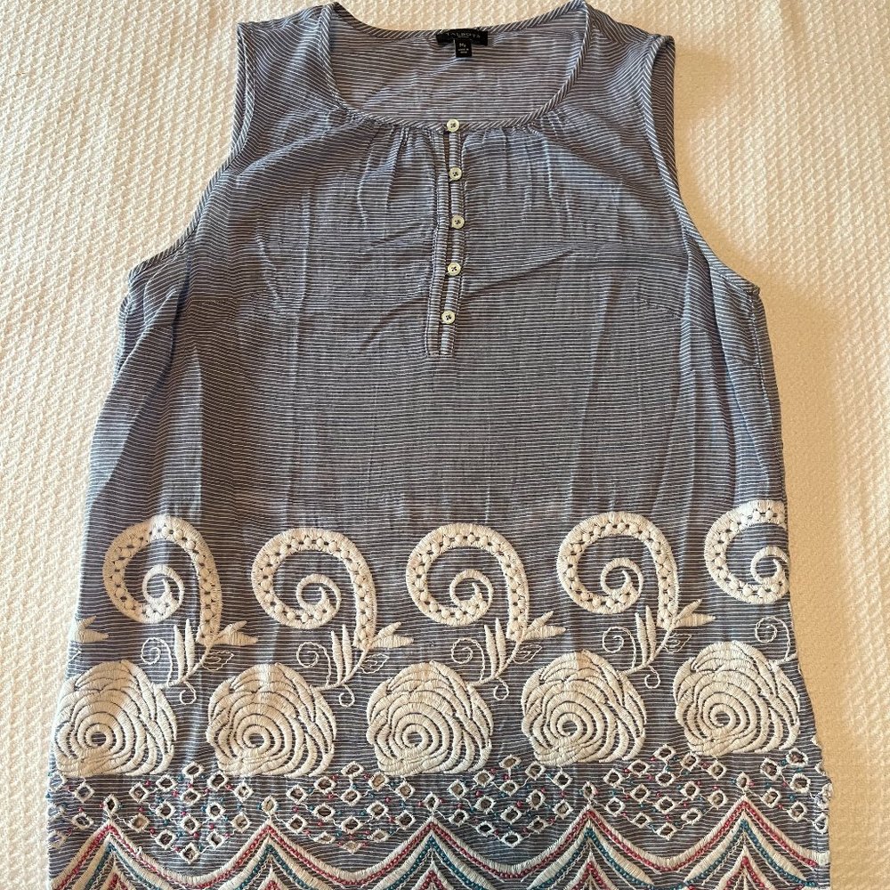 Talbots embroidery and beaded top